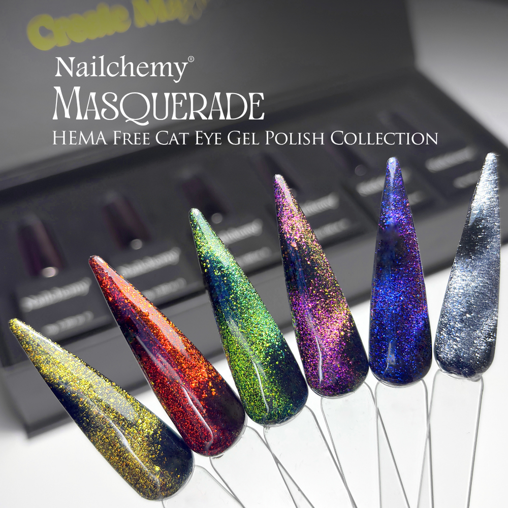 Masquerade - Chameleon Flake CAT EYE - HEMA Free Gel Polish Collection - Full Set